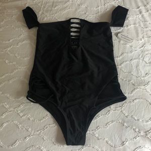 Off the Shoulder Black Bikini